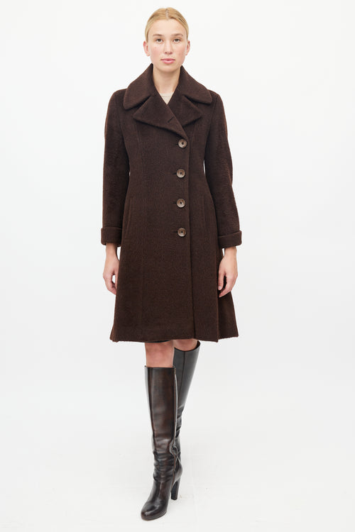 Max Mara Brown Textured Wool Coat