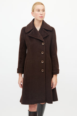 Max Mara Brown Textured Wool Coat