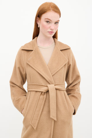 Max Mara Brown Wool Belted Coat