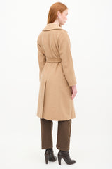Max Mara Brown Wool Belted Coat