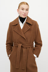 Max Mara Brown Wool Belted Coat