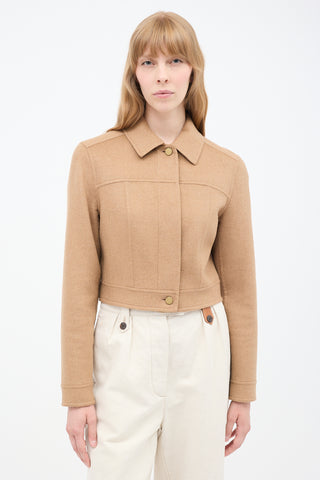 Max Mara Brown Wool Cropped Jacket