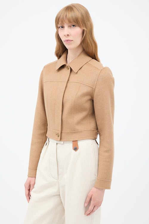 Max Mara Brown Wool Cropped Jacket