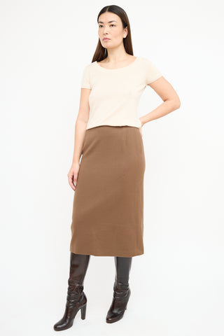 Max Mara Brown Wool Skirt