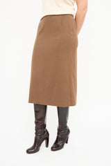 Max Mara Brown Wool Skirt