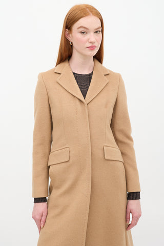 Max Mara Brown Wool Two Pocket Long Coat