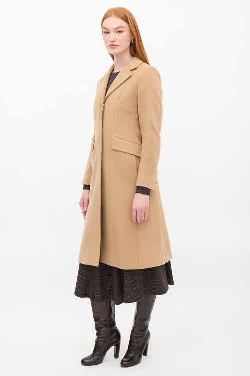 Max Mara Brown Wool Two Pocket Long Coat