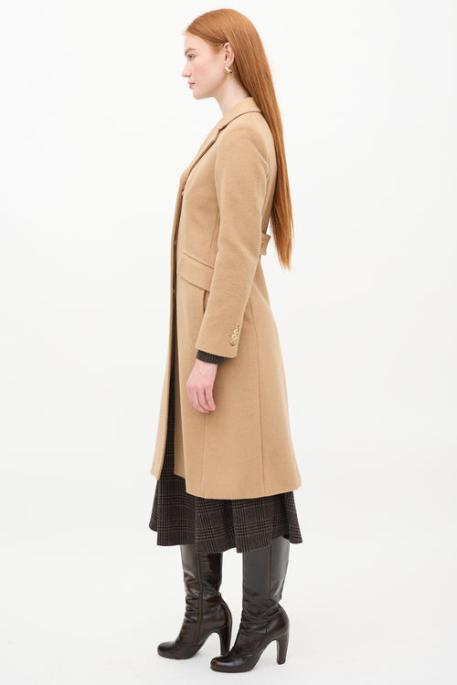 Max Mara Brown Wool Two Pocket Long Coat