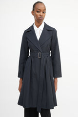 Max Mara City Black Pleated Trench Coat