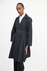 Max Mara City Black Pleated Trench Coat