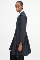 Max Mara City Black Pleated Trench Coat