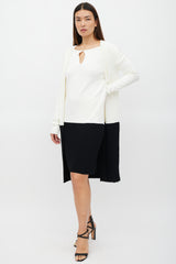 Max Mara Cream & Black Knit Cardigan Dress Co-Ord Set