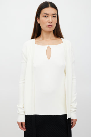 Max Mara Cream & Black Knit Cardigan Dress Co-Ord Set