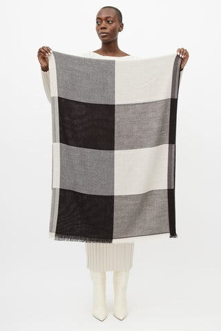 Max Mara Cream & Black Plaid Scarf
