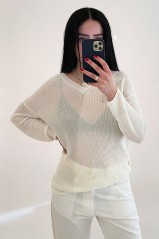 Max Mara Cream Knit Sweater
