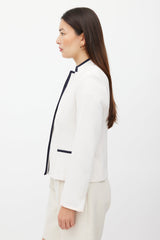 Max Mara Cream & Navy Trim Blazer