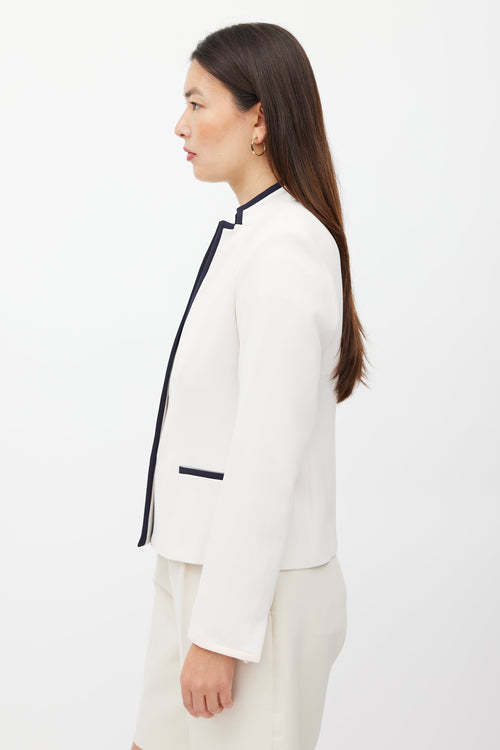 Max Mara Cream & Navy Trim Blazer