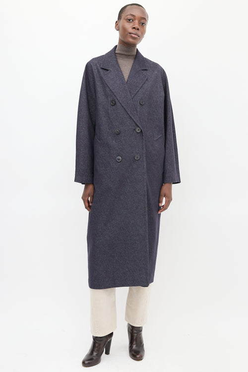 Max Mara Dark Wash Denim Bacco Icon Coat