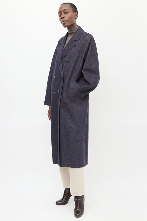 Max Mara Dark Wash Denim Bacco Icon Coat