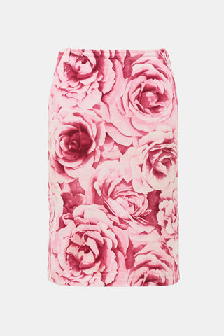 Max Mara Denim Floral Skirt