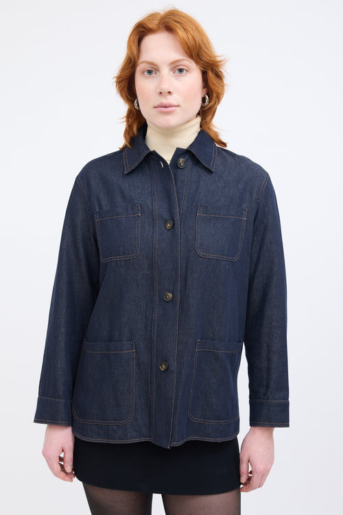 Max Mara Studio Dark Wash Denim Shirt