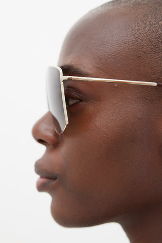 Max Mara Gold & Brown Angular MM0062 Lee Sunglasses