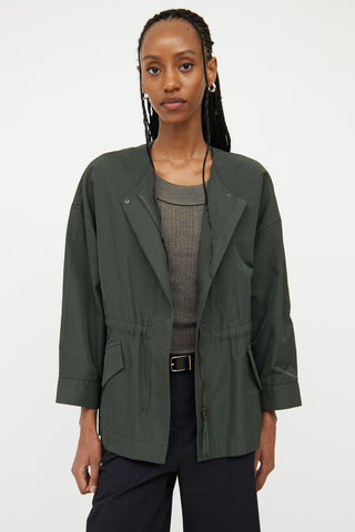 Max Mara Deep Green Cinch Waist Jacket