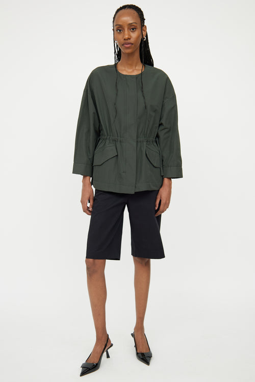 Max Mara Deep Green Cinch Waist Jacket