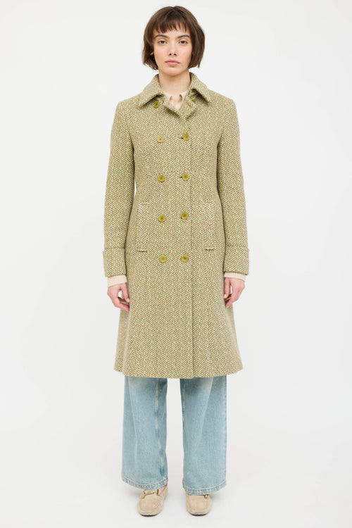 Max Mara Wool Woven Double Breasted Coat