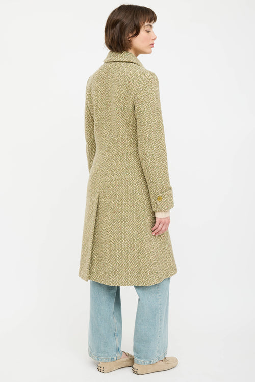 Max Mara Wool Woven Double Breasted Coat