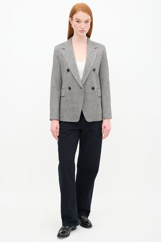 Max Mara Grey & Black Houndstooth Blazer