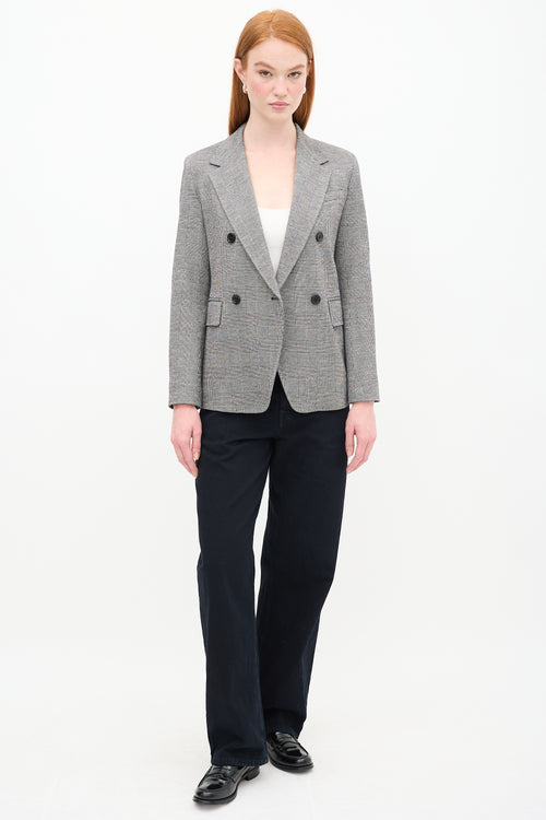 Max Mara Grey & Black Houndstooth Blazer