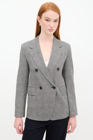 Max Mara Grey & Black Houndstooth Blazer