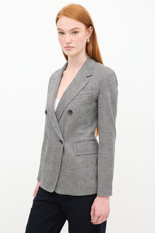 Max Mara Grey & Black Houndstooth Blazer