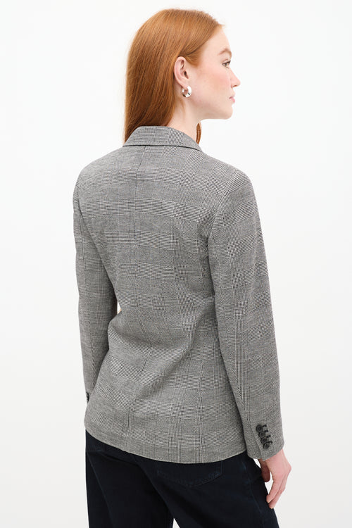 Max Mara Grey & Black Houndstooth Blazer