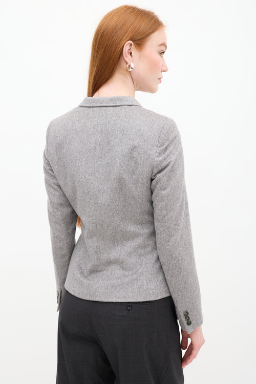 Max Mara Grey Cashmere Three Button Blazer