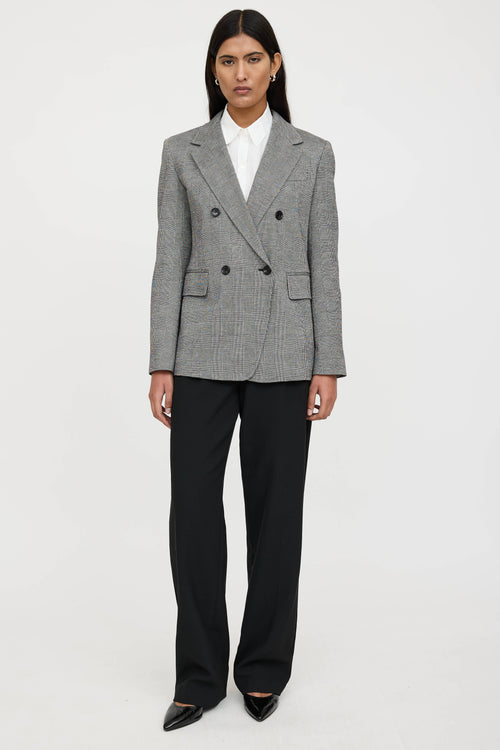 Max Mara Houndstooth Double Breasted Blazer
