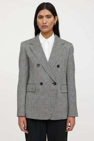 Max Mara Houndstooth Double Breasted Blazer