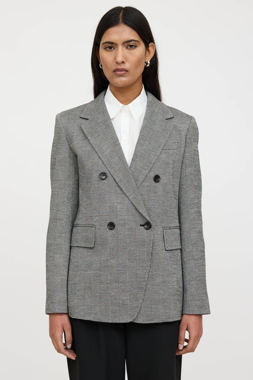 Max Mara Houndstooth Double Breasted Blazer