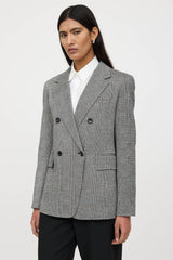 Max Mara Houndstooth Double Breasted Blazer