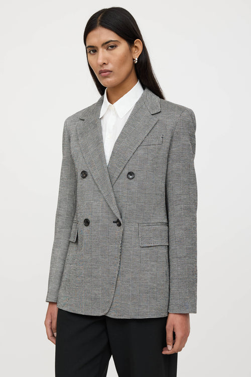 Max Mara Houndstooth Double Breasted Blazer