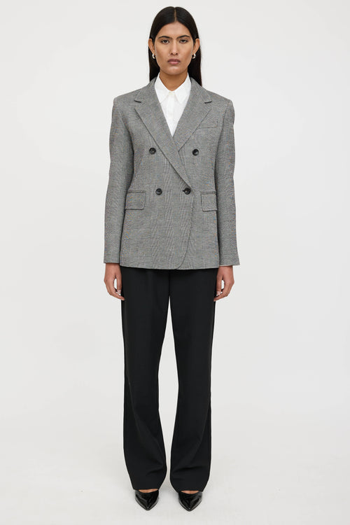 Max Mara Houndstooth Double Breasted Blazer