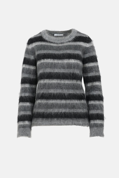Max Mara Mohair Knit Striped Sweater