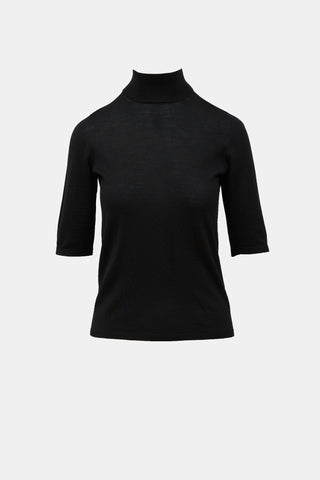 Max Mara Wool Mock Neck Top