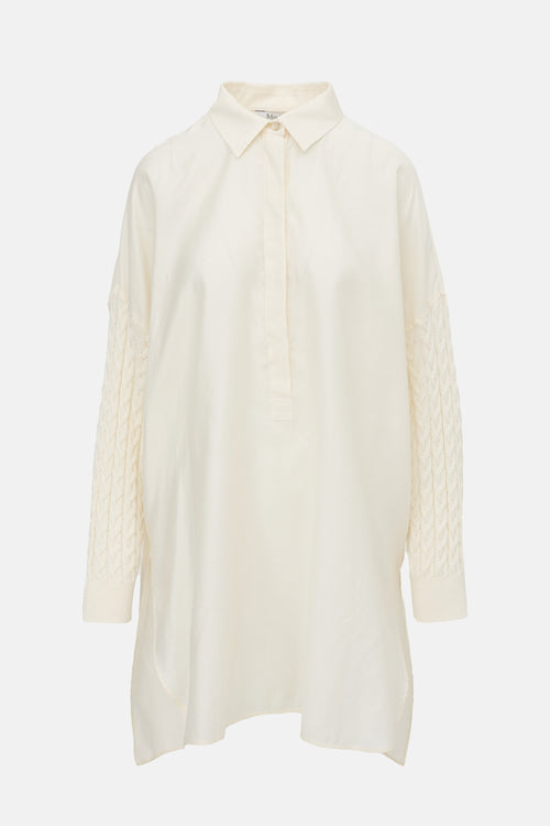 Max Mara Knit Sleeve Oversized Shirt