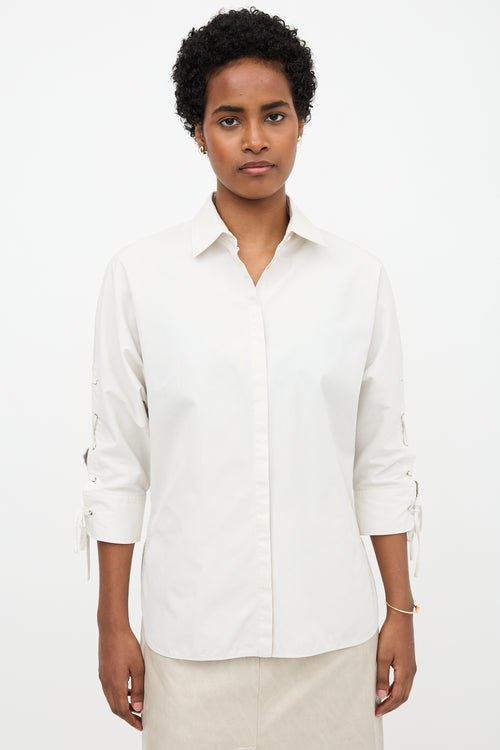Max Mara Lace Up Sleeve Shirt