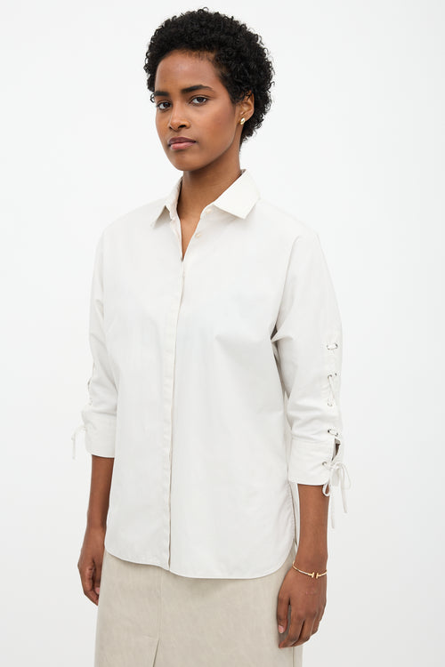 Max Mara Lace Up Sleeve Shirt