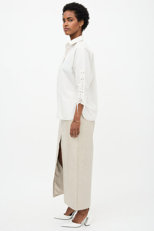 Max Mara Lace Up Sleeve Shirt