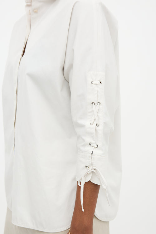 Max Mara Lace Up Sleeve Shirt