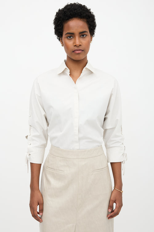 Max Mara Lace Up Sleeve Shirt